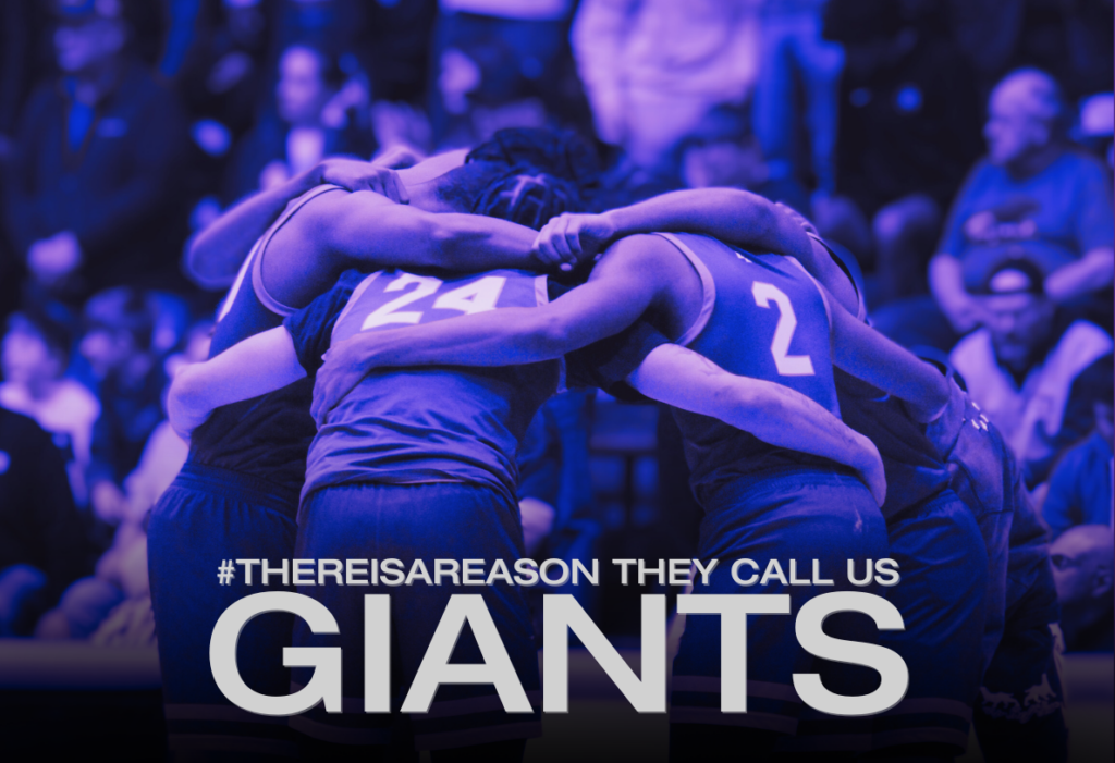 Graphic with #Thereisareason they call us Giants